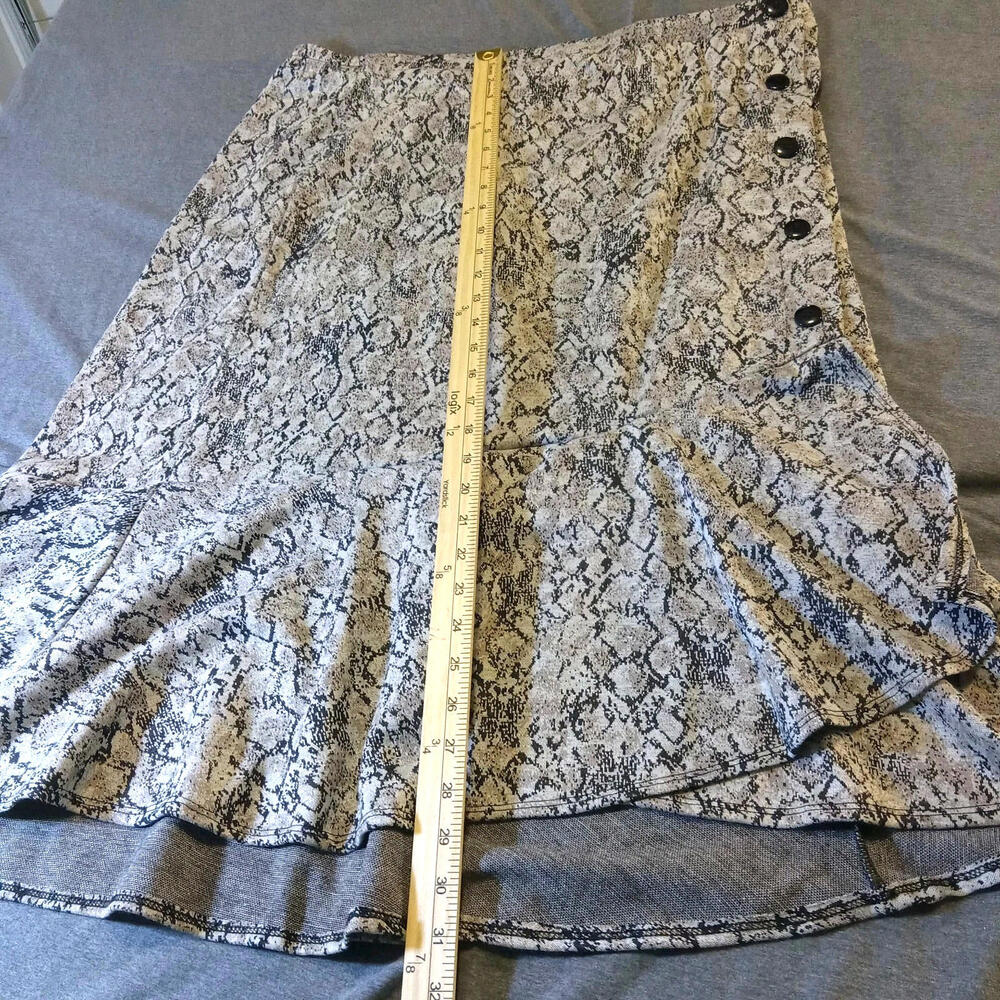 Cato Skirt Womens Size 22 24W Black Brown Tan A Line Elastic Waist Buttons